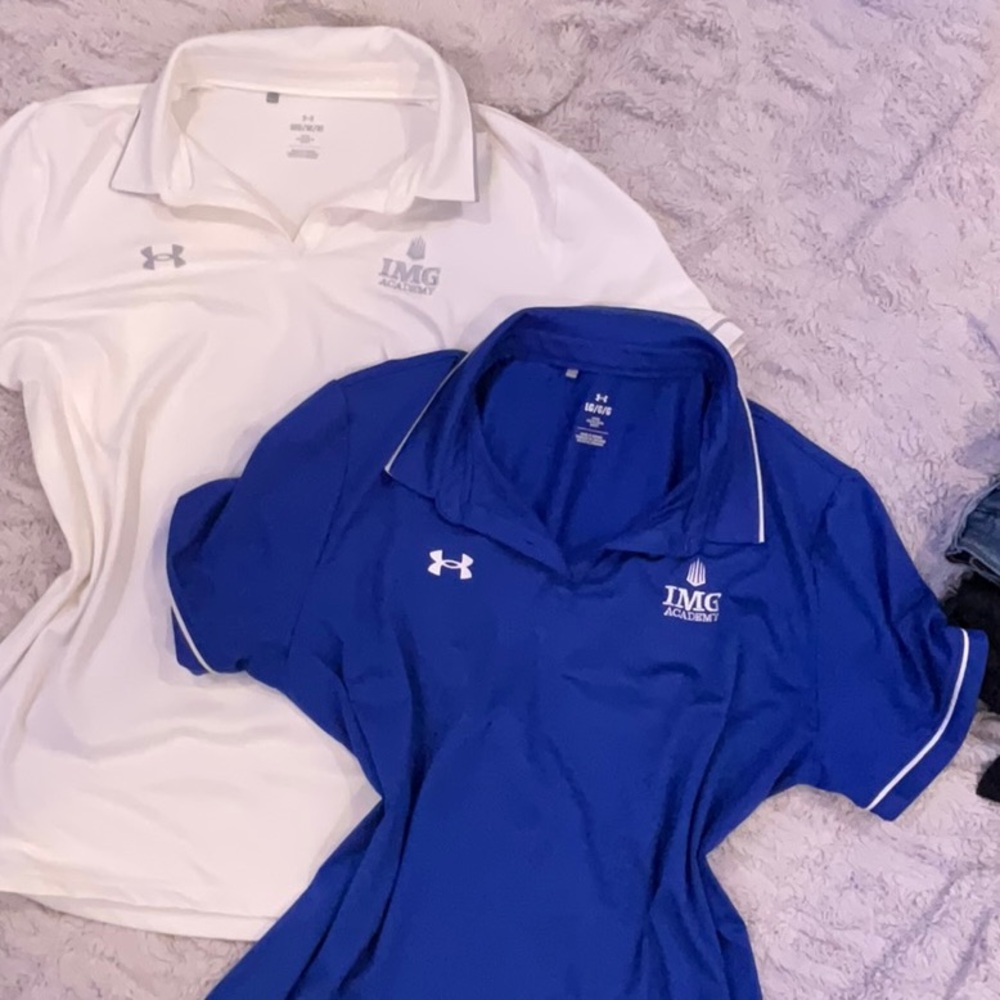 BUNDLE - IMG ACADEMY White and Royal Blue Polos
